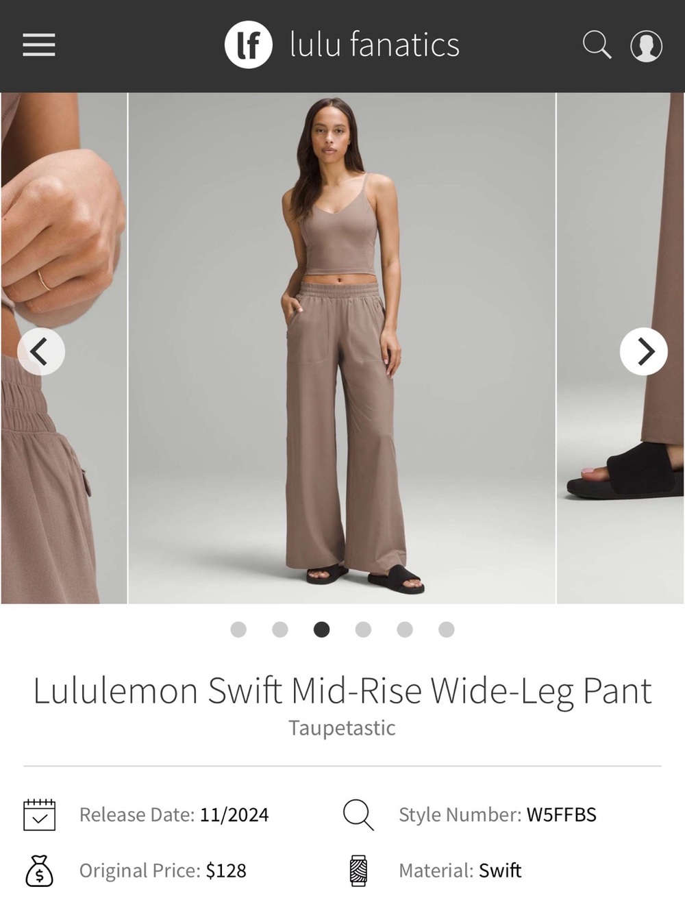 lululemon athletica Wide-Leg Swift Pant — Taupe - Picture 3 of 5